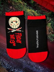 WB Horror X SHEIN 2 Pairs Of Cartoon Pattern Women's Socks - color mixing - View 6