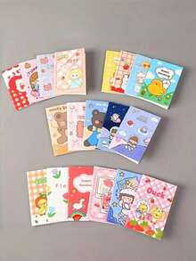 10/20/40Pcs Random Style Cute Cartoon Mini Pocket Notebooks, Portable Animal Character Journals Mixed Color, School Supplies Prizes Back‑To‑School Gifts - Multicolor - View 7