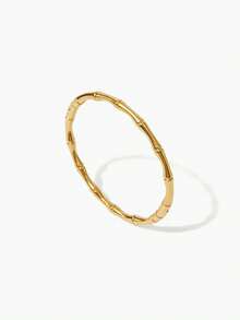 Vandermere Women's 18K Gold‑Plated Stainless Steel Bamboo‑Jointed Fashion Bangle - Bamboo knot bracelet - View 2
