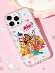 The Winx X SHEIN بطانية هاتف محمول شفاف بنمط كرتوني مع حفر، بطانية هاتف محمول واقي مضاد للسقوط آيفون 11-17 - متعدد الألوان - مشاهدة 1