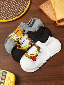 GARFIELD | SHEIN 3雙軟薄透氣男女通用隱形襪 吸濕排汗低筒隱形襪 - 雜色 - 查看 5