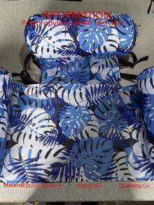 1pc Floating Pool Lounge Chair, Adult Inflatable Pool Hammock Chair, Pool Floating Bed Chair, Floating Pool Sofa With Blue Floral Pattern, Suitable For Summer Pool Party - Multicolor - View 10