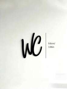 1PC Universal Size Metal Rustproof Durable Easy Hang Elegant Black WC Bathroom Toilet Sign Wall Art Decor For Home Office Indoor Modern Creative Unique Design All Season Gift - one-size - View 7
