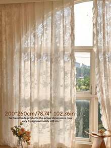 Cirelle Romantic French Country Lace Sheer Curtains - Elegant Floral Branch Pattern With Chic Ruffled Trim For A Dreamy Boho Home Decor - multicolor - View 14
