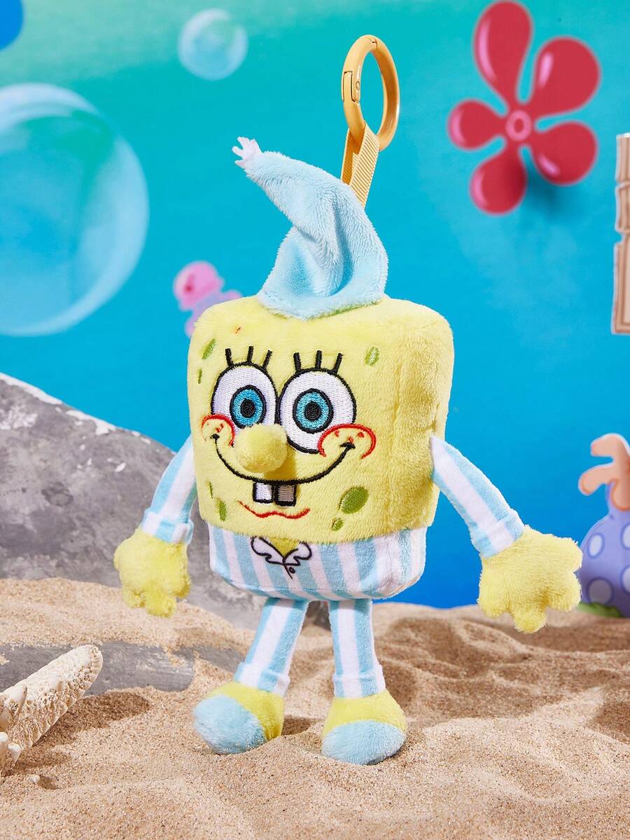 SpongeBob SquarePants | SHEIN 1 Cartoon Doll Pendant, Cute And Stylish, Can Be Hung On Bags And Keys. - Yellow - View 1