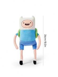 ADVENTURE TIME X SHEIN 1個卡通毛絨娃娃，由柔軟材質製成，配有精緻刺繡，可放置在沙發或車內裝飾，適合作為禮物 - 藍色 - 查看 3