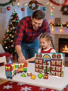MINKOJA Christmas Surprise Countdown Calendar, Magnetic Building Block Toys With Random Styles And Colors, 3D Creative Building Toys, Suitable For Christmas, Birthdays, And Rewards - Multicolor - View 2