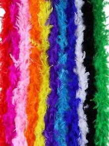 1/2pcs Feather Shawl, DIY Party Costume Accessory, Colorful Feather Shawl Scarf Decoration, Suitable For Birthday Party, Various Holidays And Celebrations, Halloween, Christmas, Racing, Tea Party, New Year's Eve, Concert - multicolor - View 4