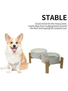 Elevated Cat Bowl, Ceramic Dog Bowl, Suitable For Small And Medium‑Sized Dogs, Food And Water Bowl With Stand, Weighted Pet Feeding Bowl, Ceramic Dog Bowl, Marble. - Multicolor - View 6