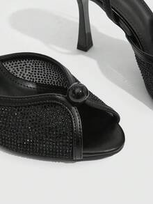 CUCCOO SZL Women's Dress High-Heeled Sandals, Open-Toed Mullers, Suitable For Parties, Weddings, Dinners And Summer Wear - Black - View 5