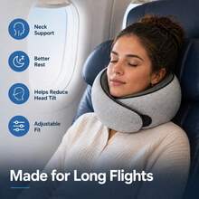 Grey Memory Foam Travel Neck Pillow – Compact, Comfortable, And Ergonomically Designed For Use On Planes, During Car Rides, Or At Home; Suitable For A Wide Range Of Users. - Multicolor - View 8