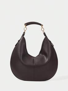 SHECARRY Women's Fashionable, Simple And Versatile Classic Five-Handed Shoulder Bag, Hobo Bag, Daily Commuting Shopping - Coffee - View 1