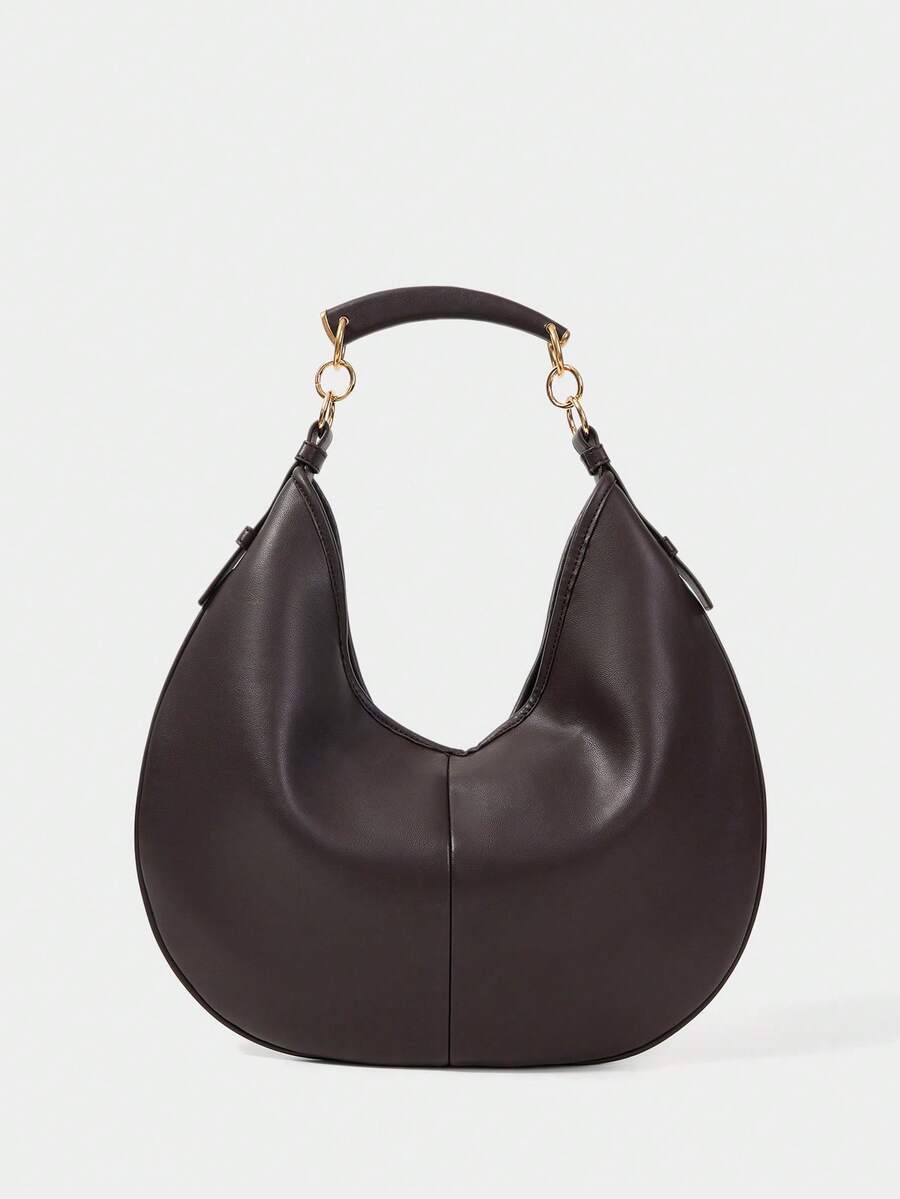 SHECARRY Women's Fashionable, Simple And Versatile Classic Five-Handed Shoulder Bag, Hobo Bag, Daily Commuting Shopping - Coffee - View 1