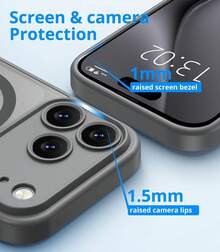 Teckwe Phone Case: Luxury Magnetic Wireless Charge Phone Case Compatible With Iphone 18 17 16 15 14 13 12 11 Pro Max Plus Air Matte Translucent Hard Armor Shockproof Lens Protection Cover, Phone Accessory, Sleek Design, Durable Material, Highquality Case, Gadget - Grey - View 3