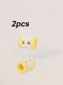 便攜式編織行數計數器 旋轉式鉤針編織縫紉專用針數計數工具 附掛繩 - 黃色 - 查看 9