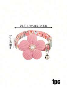 PETSIN 1PC Spring Floral Pet Collar - Soft Cotton Fabric With Daisy Print, 3D Knitted Flower With Rhinestone Accent, Adjustable Quick-Release Buckle With Bell, Fresh Cottagecore Aesthetic, Perfect For Picnics Outdoor Walks, Fits Small Dogs Cats - Multicolor - View 14