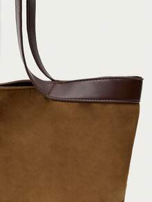 Nöista Suede Tote Bag With Sculptural Folds, Wide Leather Handles And A Soft, Relaxed Silhouette. - Brown - View 8