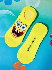 SpongeBob SquarePants | SHEIN 6雙軟薄透氣男女通用隱形襪 吸濕排汗低筒隱形襪 - 雜色 - 查看 12