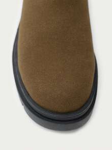 Nöista Thick-Soled Medium Boots, Belt Buckle Fashionable Retro Autumn And Winter Versatile Knight Boots - Brown - View 12