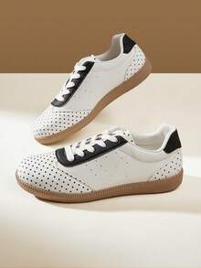CUCCOO EASI Old Silver Women's Training Shoes, Glossy Contrasting Design, Flat Heel Soft Sole, Commuter Driving Casual Shoes - White + - View 10