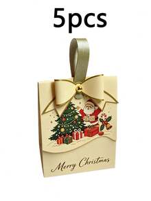 Cartoon Santa Claus & Pine Tree Christmas Gift Tote Bags, Portable Holiday Party Packaging Bags, Xmas Candy & Small Present Handheld Gift Bags - multicolor - View 7