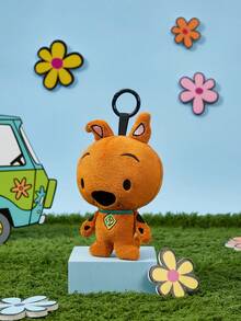 SCOOBY-DOO X POKOJA LAND 1Pc Cartoon Dog Plush Keychain, Soft Short Plush Fabric Cute Animal Bag Pendant With Carabiner Clip, 13cm Mini Stuffed Doll Key Accessory For Backpack Handbag Keys Decor - Brown - View 4