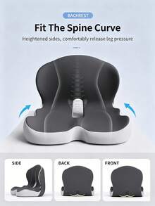 Memory Foam Seat Cushion With Backrest, Ergonomic Spine Alignment Chair Pillow, Heightened Side Support, Relieve Leg Hip Pressure, Comfort Cushion For Office Chair Car Seat Home Use - multicolor - View 4