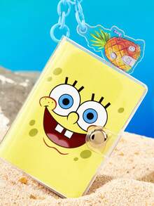 SpongeBob SquarePants | SHEIN Yellow Notepad Pendant Keychain - Yellow - View 4