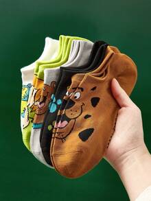 SCOOBY-DOO X SHEIN 5雙柔軟薄款透氣隱形襪 吸濕排汗低筒隱形襪 - 雜色 - 查看 3