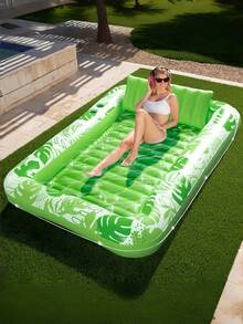 1 Piece PVC Inflatable Double Person Floating Raft Maple Leaf Lounge Chair Folding Pool Float Mat For Summer Beach Sun Tanning Lake Relaxation Outdoor Water Party Accessory - multicolor - View 16