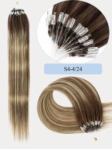 14-18吋 30G 微環接髮片，S4-4/24色，絲滑直髮微珠紋理，頂級健康真人髮，免膠水易安裝，適合女性日常造型、增加髮量及 Cosplay 場合 - S4-4/24 - 查看 6