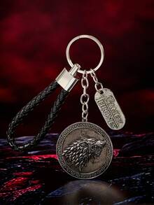 Game of Thrones X SHEIN Fashion Cool Zinc Alloy Keychain Bag Pendant Pendant Commemorative Collection Gift Retro - Multicolor - View 1