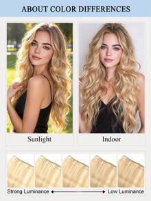 Natural Human Hair Weft-Double Weft Suitable For Sewing In Extensions,Caramel Brown To 613 Blonde Color,12-14" Volume & Length Boosting Hair Extensions Human Straight Hair With Soft & Smooth Texture Hair Wefts For Women & Men,For Graduation Season - S27-613 - View 15