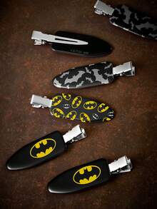 BATMAN X SHEIN 6件組抗皺髮夾，卡通角色與字母圖案，不留痕跡，適合洗臉、化妝、護膚使用 - 彩色 - 查看 6