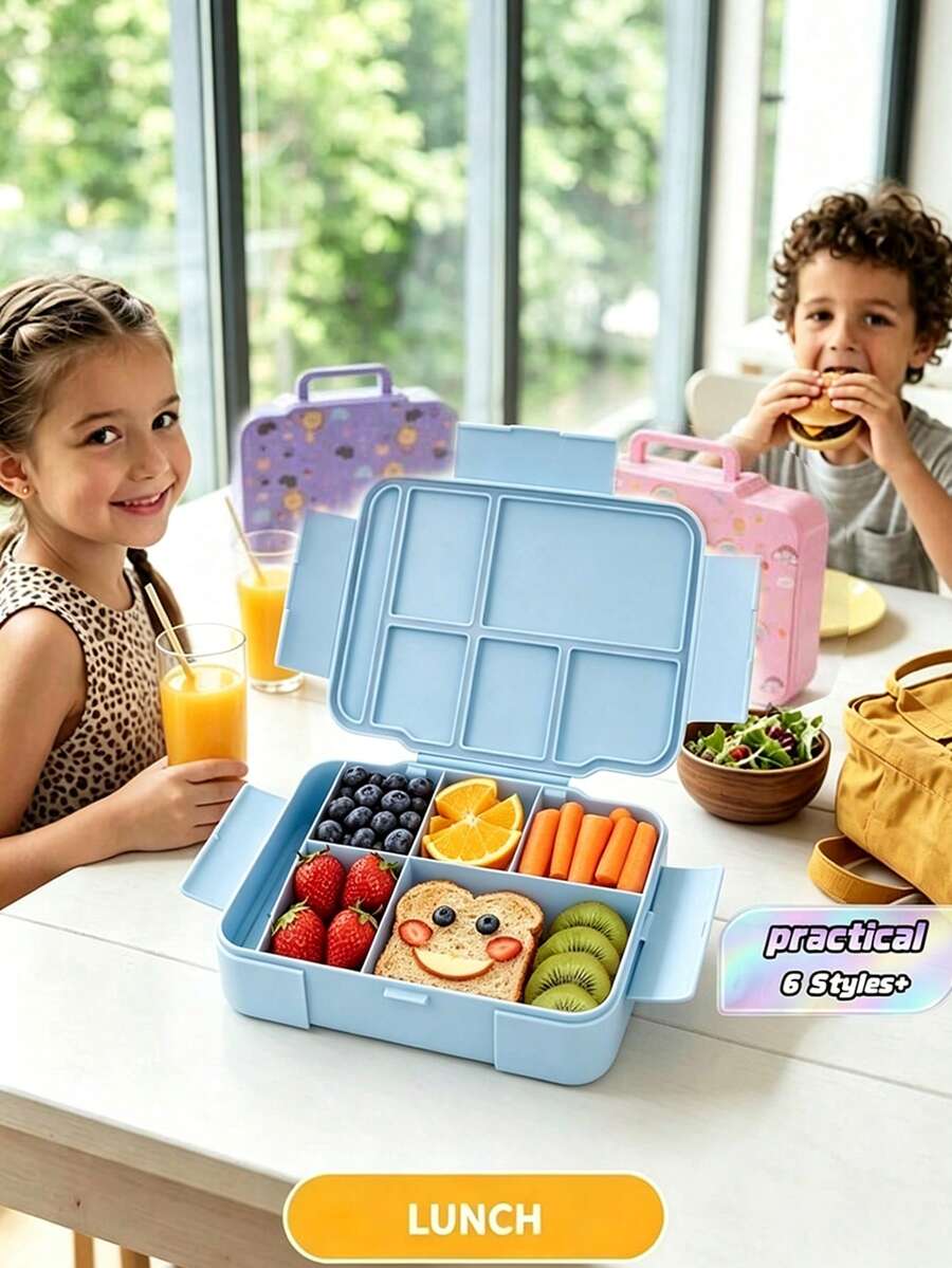 1 Piece Practical Portable Lunch Box , Multi-Section Bento Box With Large Capacity And Tableware Tools, Food Storage Container, Daily Use, Ideal Graduation Gift, New Year'S Gift, Essential - Multicolor - View 1