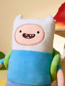 ADVENTURE TIME X SHEIN 1個卡通毛絨娃娃，由柔軟材質製成，配有精緻刺繡，可放置在沙發或車內裝飾，適合作為禮物 - 藍色 - 查看 4