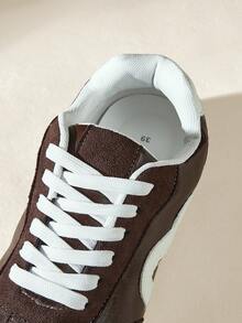 CUCCOO EASI Women's Flat Shoes Lace Up Comfortable And Versatile Outer Wear Casual Shoes - coffee - View 6