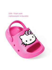 HELLO KITTY AND FRIENDS | SHEIN 可愛卡通兒童拖鞋，適合幼兒與兒童，EVA材質，適用於居家浴室、游泳池、海灘等 - 玫紅色 - 查看 2
