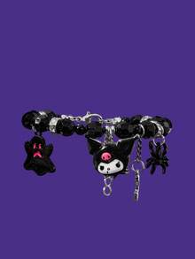 HELLO KITTY AND FRIENDS | SHEIN New Creative Cartoon Pattern Printed Beaded Bracelet, IP Joint Design, Lovely Personality, Simple And Generous, Can Also Be Used As Accessories, Suita - Silver - View 5