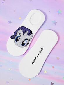 My Little Pony X SHEIN 6雙女款柔軟薄款透氣隱形襪 吸濕排汗低筒隱形襪 - 雜色 - 查看 16