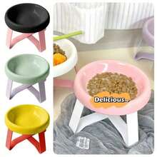 1pc Ufo-Shaped Cat Bowl - 2-In-1 Food And Water Tray, Ufo Stand Protects Neck, Anti-Spill, Anti-Slip, Suitable For Kittens, Puppies, And Small Pet Feeding And Drinking - Multicolor - View 3
