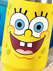 SpongeBob SquarePants | SHEIN 1200ml / 40oz 不鏽鋼保冷水壺，附吸管，適用於熱水與冷飲 - 黃色 - 查看 6