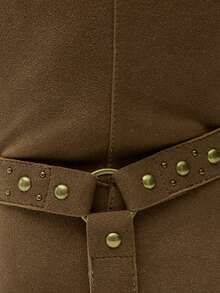 Nöista Thick-Soled Medium Boots, Belt Buckle Fashionable Retro Autumn And Winter Versatile Knight Boots - Brown - View 11