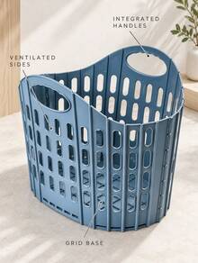 Haus Hana 1pc Foldable Laundry Basket, Multi-Functional Handheld Clothes Hamper, Wall Mountable Dirty Clothes Storage Bin For Bedroom & Bathroom - Multicolor - View 5