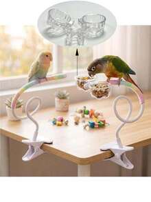 1 Piece Adjustable Bird Perch With Strong Colorful Cord, Multi-Functional Platform For Bird Cage Training And Cleaning - View 5