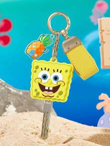 SpongeBob SquarePants | SHEIN بطانية مفتاح كرتوني أصفر من مادة PVC - أصفر - مشاهدة 1