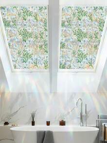 1 Pc Glass Window Privacy Film, Rainbow Static‑Cling Film, 3D Colorful Daisy No‑Adhesive Glass Film, For Home Heat Control, Non‑Sticky And Reusable - Multicolor - View 7