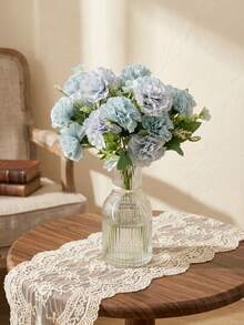 Cirelle 1pc Artificial Carnation Flower, Faux Silk Carnations Floral Arrangement With Greenery Stem For Home Office Table Decor & Wedding Centerpiece - Multicolor - View 2