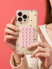 ShellaStory Applicable Compatible With Apple Minimalist Dot-Pattern Transparent Anti-Drop Phone Case Cover - Suction cup black spot - View 2