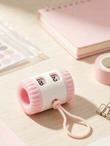 Portable Knitting Row Counter, Rotary Stitch Row Counter For Crochet Knitting Sewing Projects, Handy Knitting Stitch Number Counting Tool With Lanyard - pink - View 7